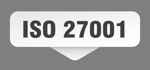iso 27001 sticker. iso 27001 sign isolated on gray background