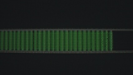 Green Digital Progress Bar on Dark Background Screen Display