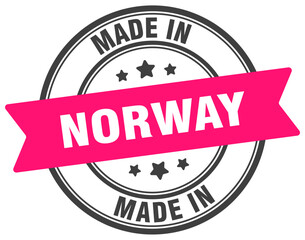 Made in Norway round sign. Made in Norway stamp.