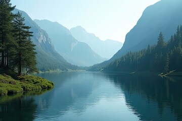 Serene Nature Landscape Displaying Tranquility