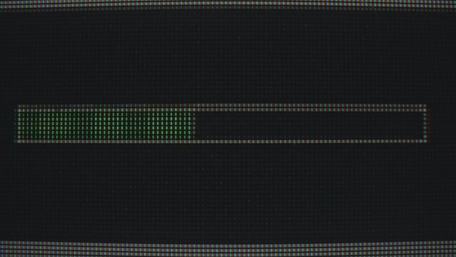 Close Up View of a Pixelated Progress Bar on a Screen - Powered by Adobe