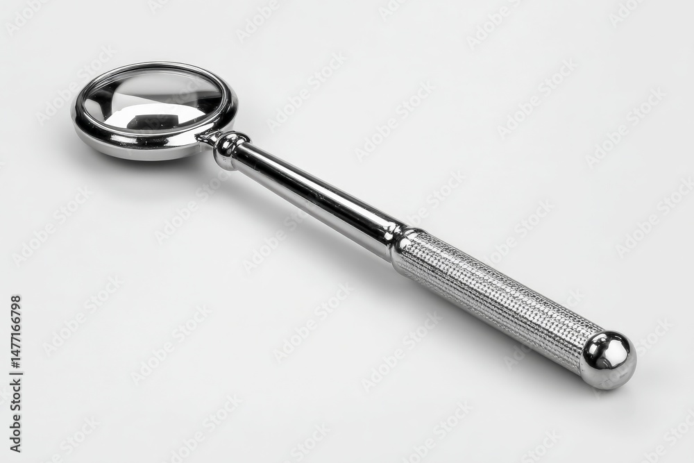 Aufkleber magnifying glass placed on a clean surface reflecting light in a well-lit room