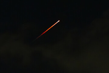 Rocket Launch in the sky looks like a shooting star from far away