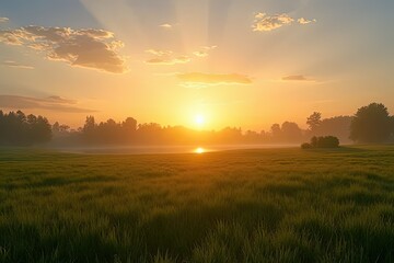 Fototapeta premium Serene Sunrise Landscape