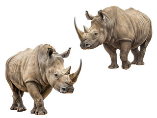 Obraz premium rhinoceros (whole body) from two different angles, transparent background