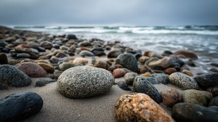 A stunning image of stones on the beach.