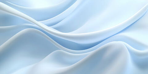Obraz premium Soft Blue Satin Fabric Waves for Elegant Background and Textures
