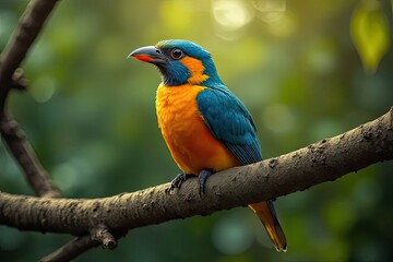 Fototapeta premium Splendid Bird in Unspoiled Nature's Delight