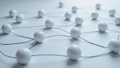 Obraz premium Illuminating minimalism, a study of white spheres on pristine backdrop white