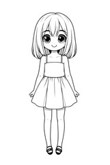 Drawn anime coloring pages illustration	