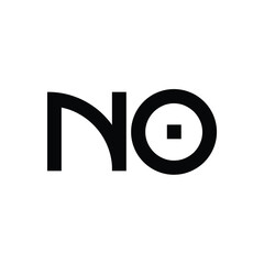 NO monogram logo design letter text name symbol monochrome logotype alphabet character simple logo