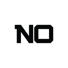Fototapeta premium NO monogram logo design letter text name symbol monochrome logotype alphabet character simple logo
