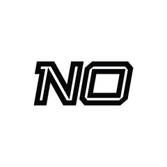 NO monogram logo design letter text name symbol monochrome logotype alphabet character simple logo