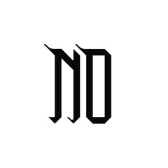 NO monogram logo design letter text name symbol monochrome logotype alphabet character simple logo