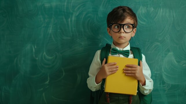 The schoolboy with glasses - Powered by Adobe