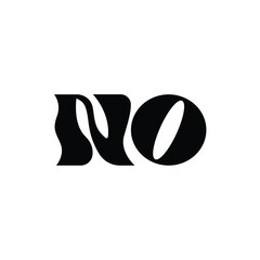 Fototapeta premium NO monogram logo design letter text name symbol monochrome logotype alphabet character simple logo
