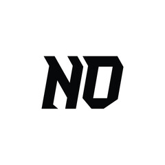 NO monogram logo design letter text name symbol monochrome logotype alphabet character simple logo