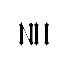 NO monogram logo design letter text name symbol monochrome logotype alphabet character simple logo