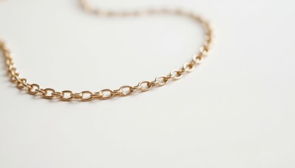 Obraz premium Classic elegance, a stunning gold chain necklace adorned with single, radiant white pearl