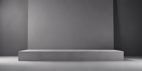 Obraz premium Elegant gray backdrop, soft light, subtle shadows ideal for product display, item display, low-key, photography