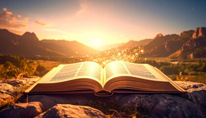 光っている魔法の本