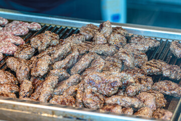 Delicious  grilled Turkish köfte, minced meat balls