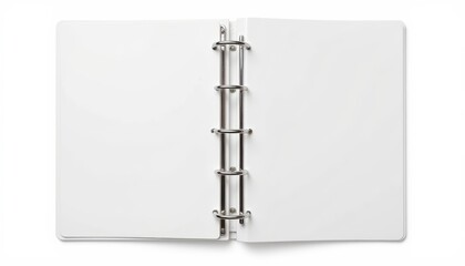Elegant white book with metal ring, perfect for notes, journaling, and creative inspiration