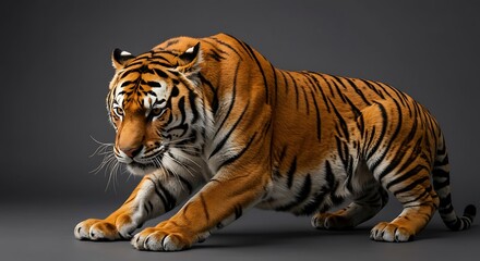 Obraz premium A tiger on a solid background