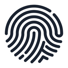 Fingerprint icon Simple vector illustration on black and white background