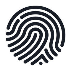 Fingerprint icon Simple vector illustration on black and white background
