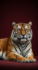 Obraz premium A tiger on a solid background