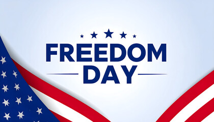 Flat Vector: Freedom Day with US Flag