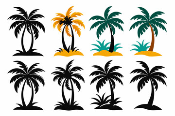 Fototapeta premium Coconut Tree Beach Vector Design 