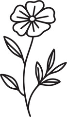 Line drawing of various flowers vector, clipart, transparent, png, element