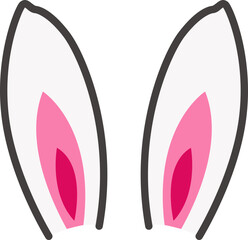 White and Pink Bunny Ears Illustration
