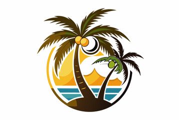 Obraz premium Vector Coconut Tree Logo Concept