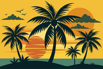 Fototapeta premium Summer Vibe Tree Logo Design