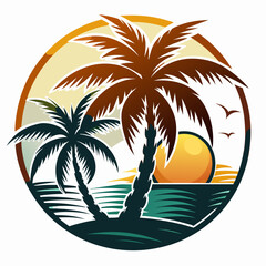Exotic Palm Tree Logo Design
