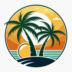 Tropical Silhouette Logo Concept