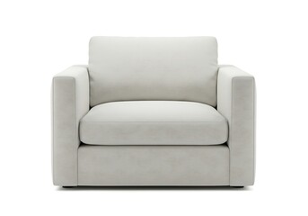 A simple white armchair isolated on a white background