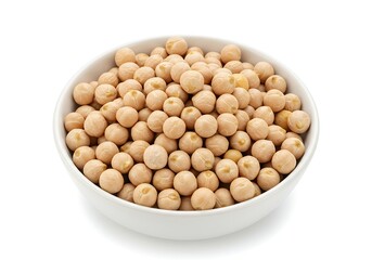 A bowl filled to the brim with dried chickpeas seeds
