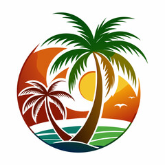 Coconut Tree Silhouette for Branding