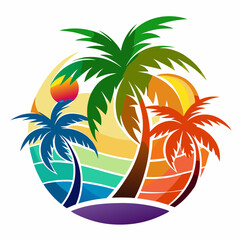 Coconut Tree Silhouette for Branding