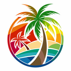 Obraz premium Tropical Palm Tree Vector Illustration