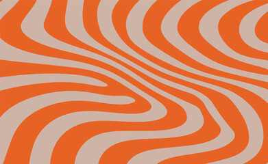 Wavy orange and beige stripes create a dynamic, abstract pattern. The vector illustration gives a modern, retro feel, perfect for backgrounds, posters, or digital design projects.
