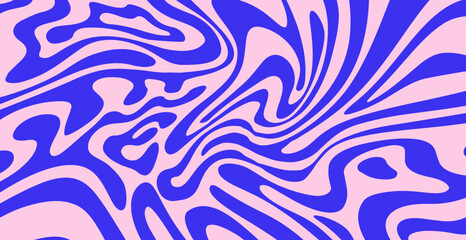 Abstract vector illustration with flowing wavy blue lines on a pink background, creating a dynamic and modern optical effect, ideal for digital design, posters, or contemporary art.
