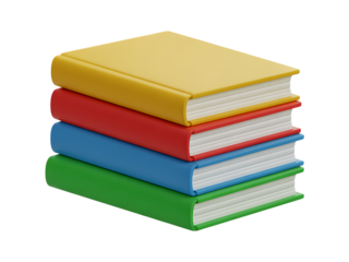 Stack of colorful hardcover books representing education learning and knowledge symbolism