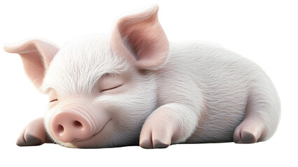 Adorable 3D Sleeping Piglet – Cute Baby Animal Cartoon Illustration