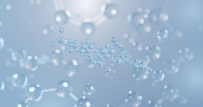 Nilotinib rotating 3D model of antineoplastic agents, seamless looped video