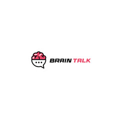 Brain icon logo flat vector design